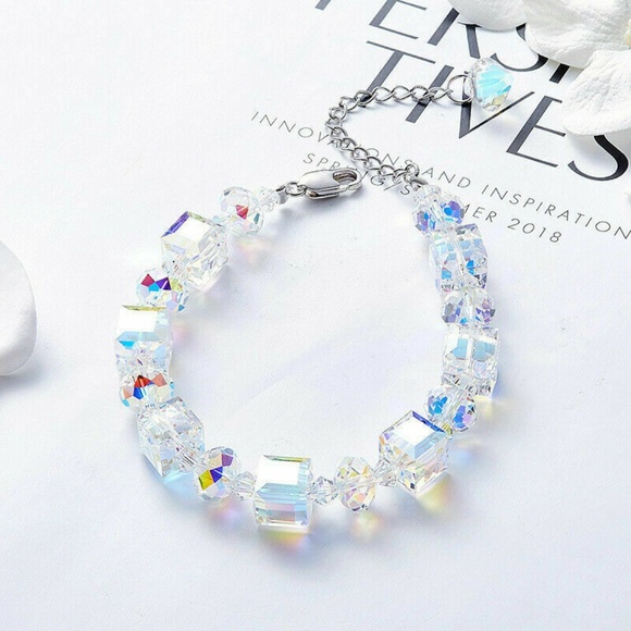 Lovely Swarovski Aurora Borealis Crystal Bracelet - Picture 3 of 8